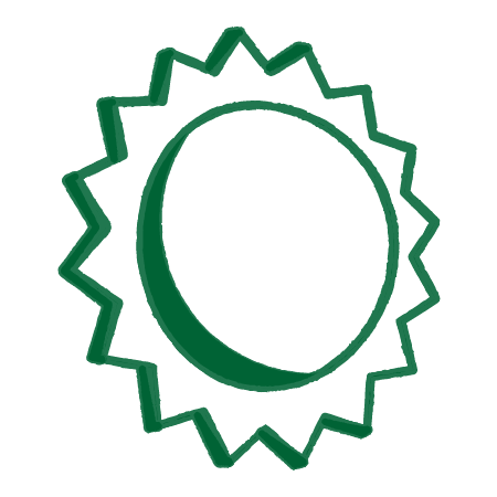 Illustration of green sun outline.