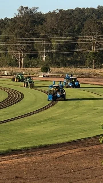 Harvesting Sir Walter Buffalo turf - It's like Scalextric but on a bigger scale :) Thanks for the pic Sandy!