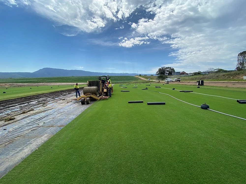 Premium Sports Turf on its way to The Gabba, a major sports stadium in Brisbane, the capital of Queensland, Australia.