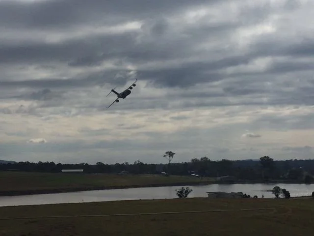Even this C17 wants to use Australian Lawn Concepts as a landing strip!