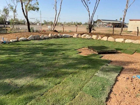 1,500 square metres of Wintergreen Couch turf going in to Anzac Park, Birdsville