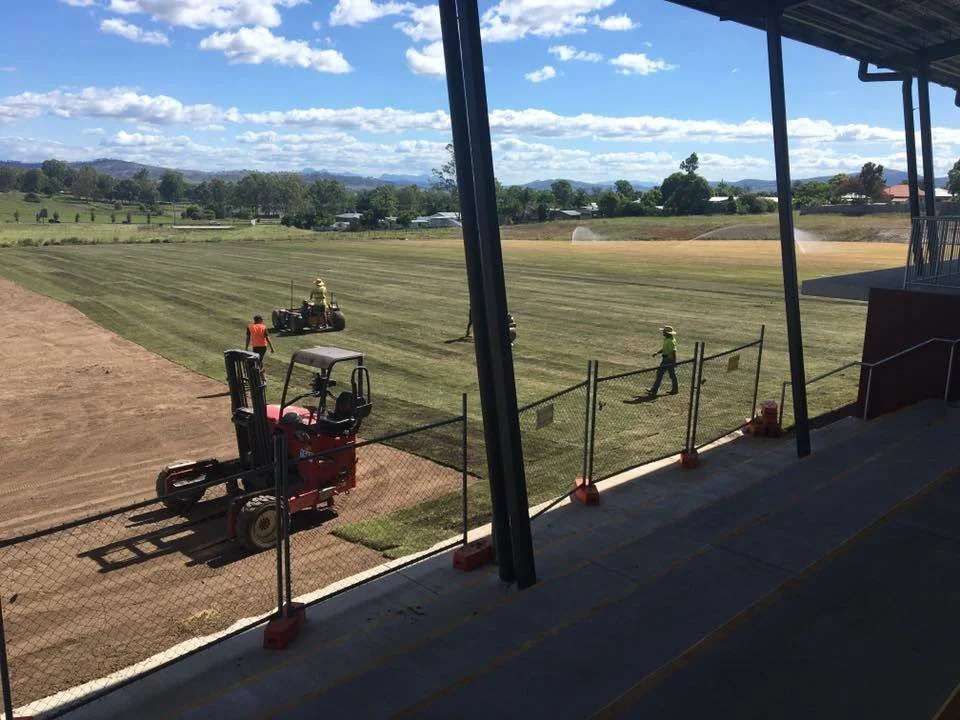 Laying turf at McAuley College Beaudesert