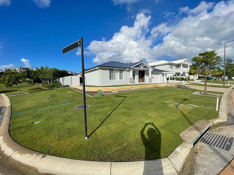 Wintergreen Couch turf being laid at Hope Island Gold Coast - Image 3
