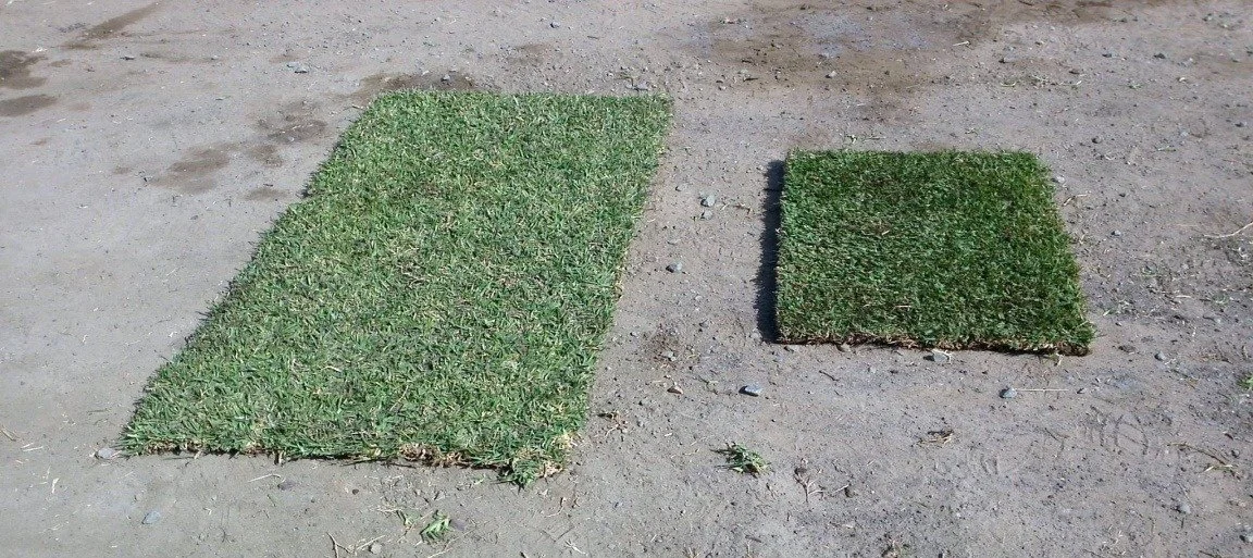 Difference of Lawn Block Slab and normal large slab to show size difference.