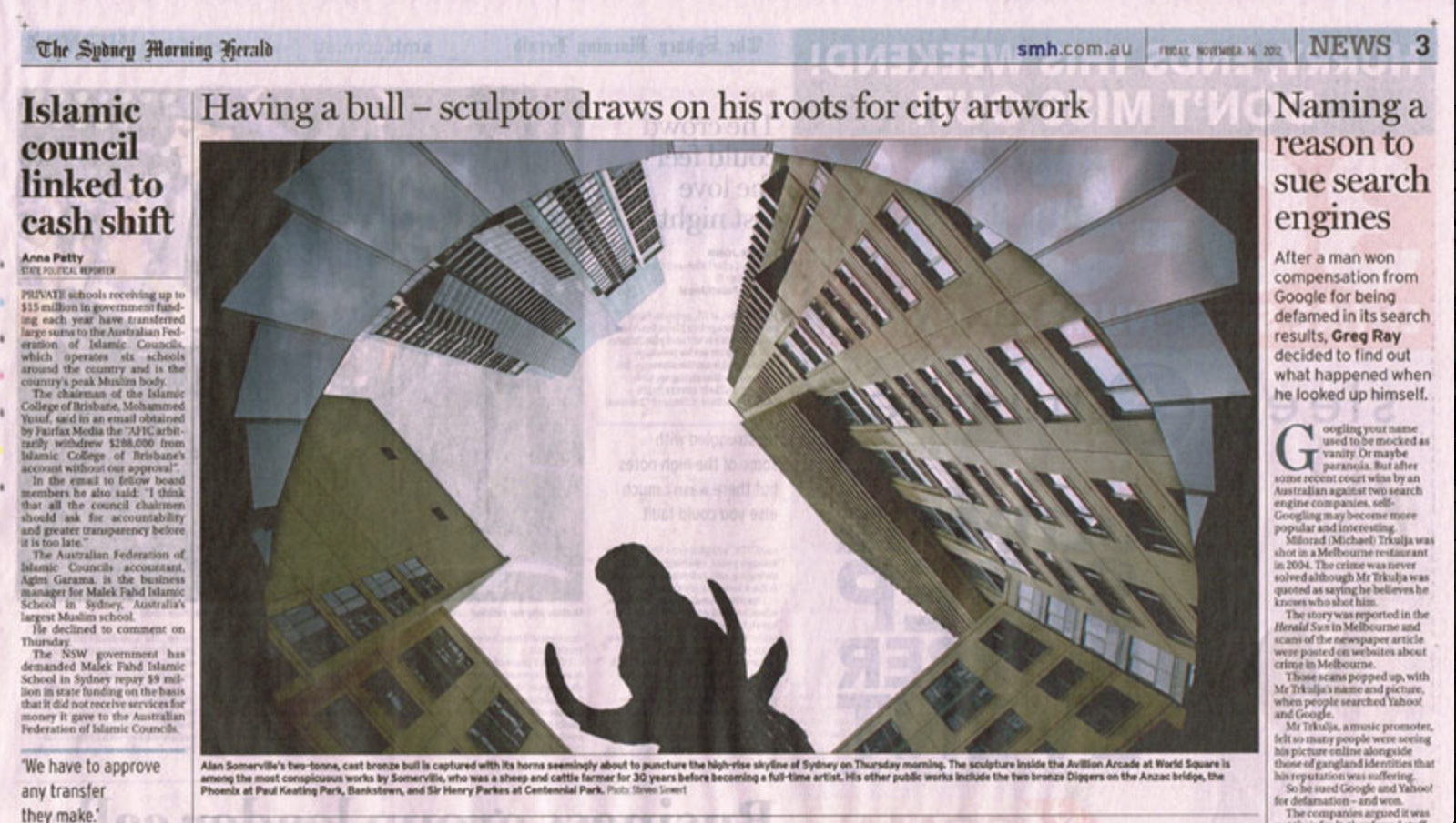 Sydney Morning Herald, 16 November 2012