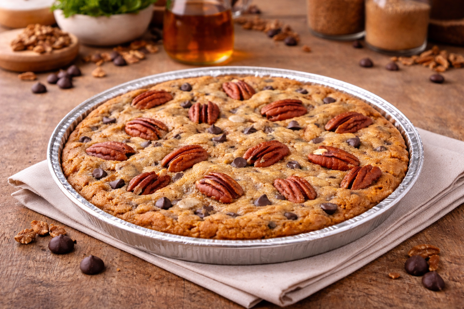 Maple Pecan Chocolate Chip Pizza Cookie