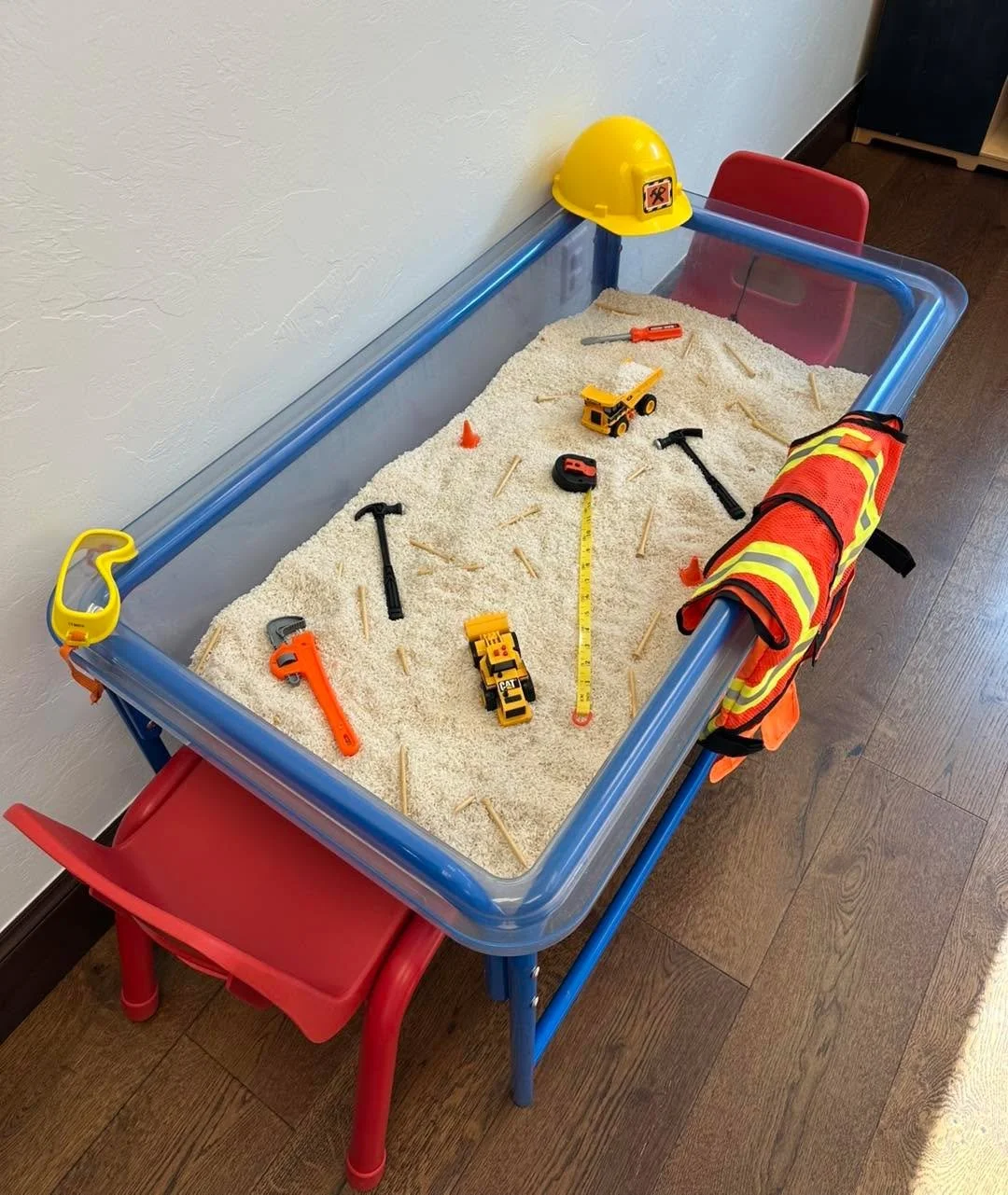 Hard hats required 🚧

Our grand opening sensory bin is construction-themed for a reason: Forward Therapy was built with your child in mind from day one, and this theme is a small celebration of everything it took to get here! 

Sensory play supports