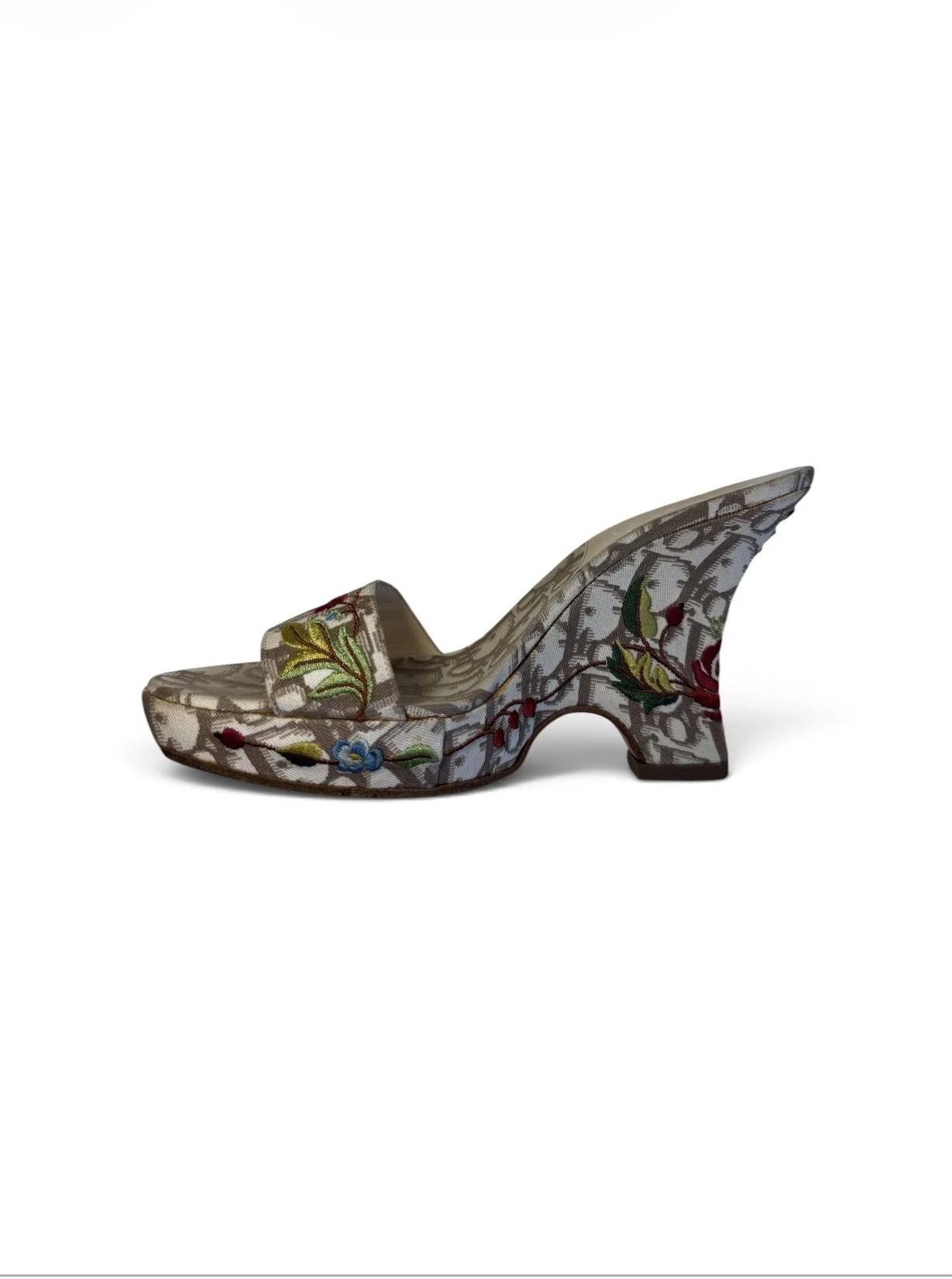 VINTAGE DIOR FLORAL WEDGES, image 3