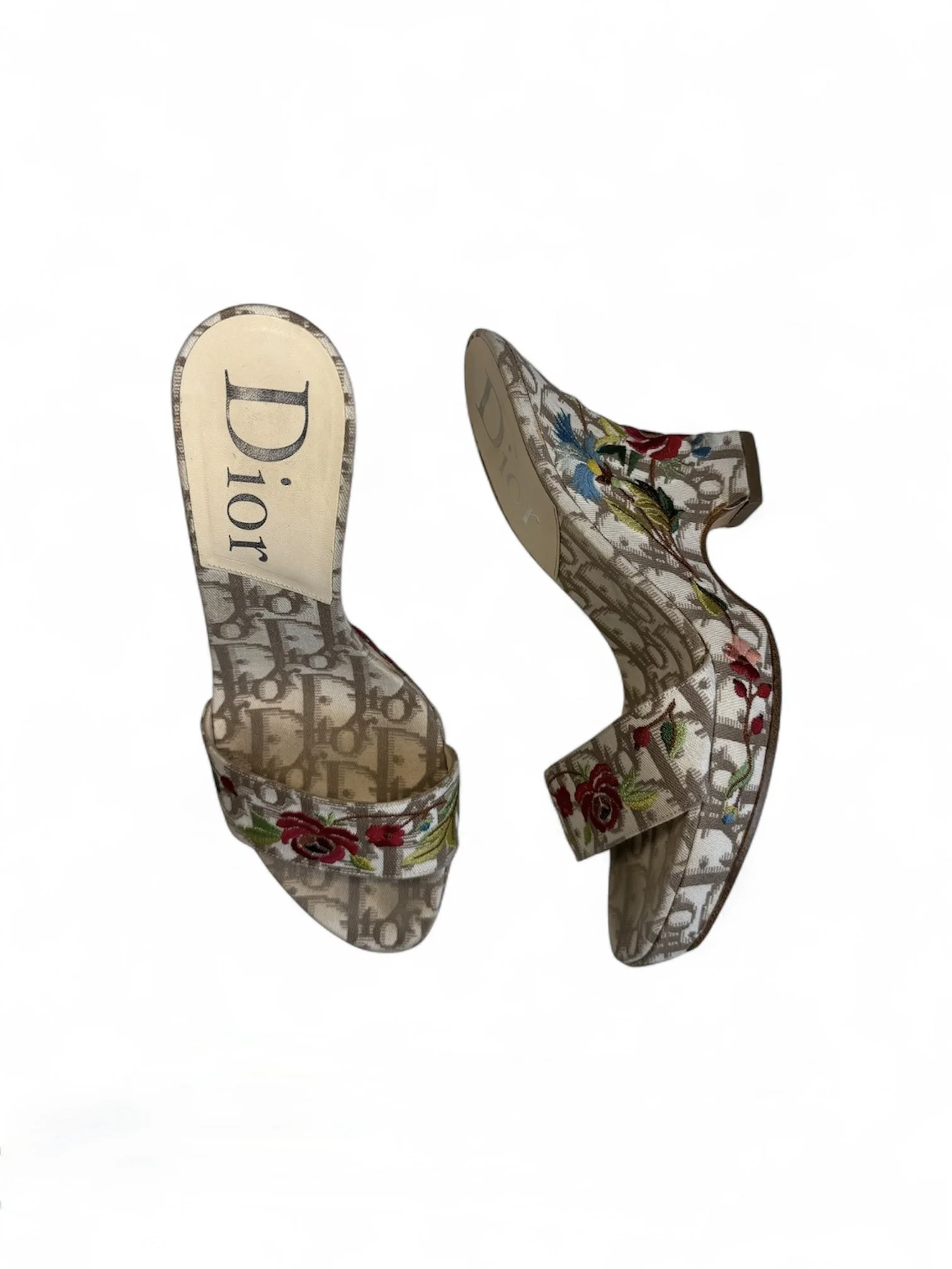 VINTAGE DIOR FLORAL WEDGES, image 2