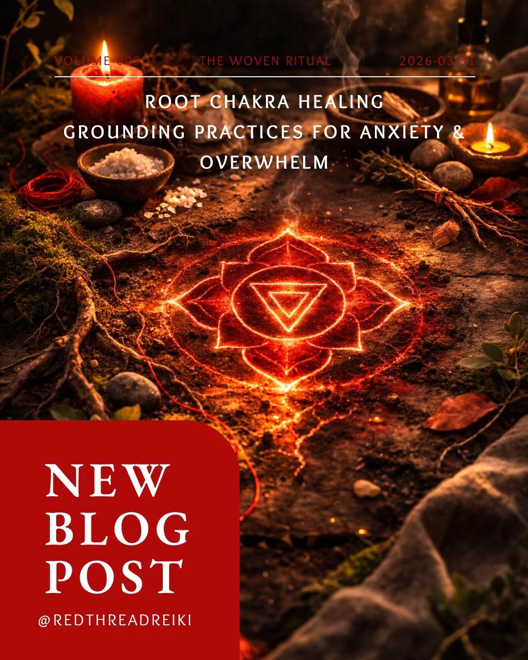 The Woven Ritual
Volume IX: Root Chakra Healing &mdash; Grounding Practices for Anxiety and Overwhelm
.
Back to the body.
Back to the breath.
Back to what holds you.
.
http://www.redthreadreiki.ca/blog/ry1lrbnq8qkpcbwwwv0nihtxt0pvda
.
#redthreadreiki