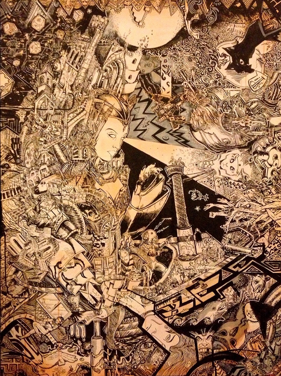 The Citadel
Acrylic paint and ink pen on canvas. 36x48 inches.
SOLD