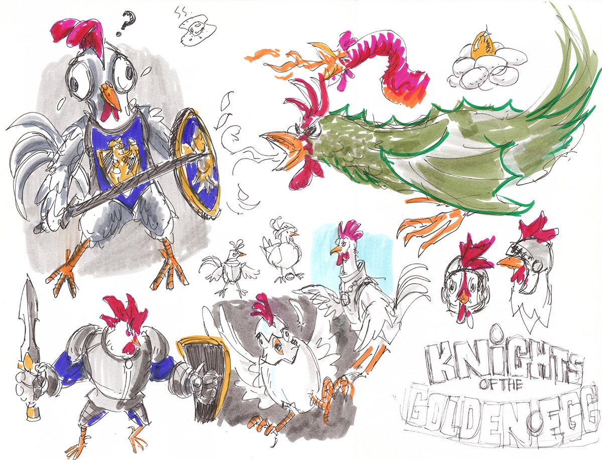 Knights of the Golden Egg concepts done for Gold Coin Studios.