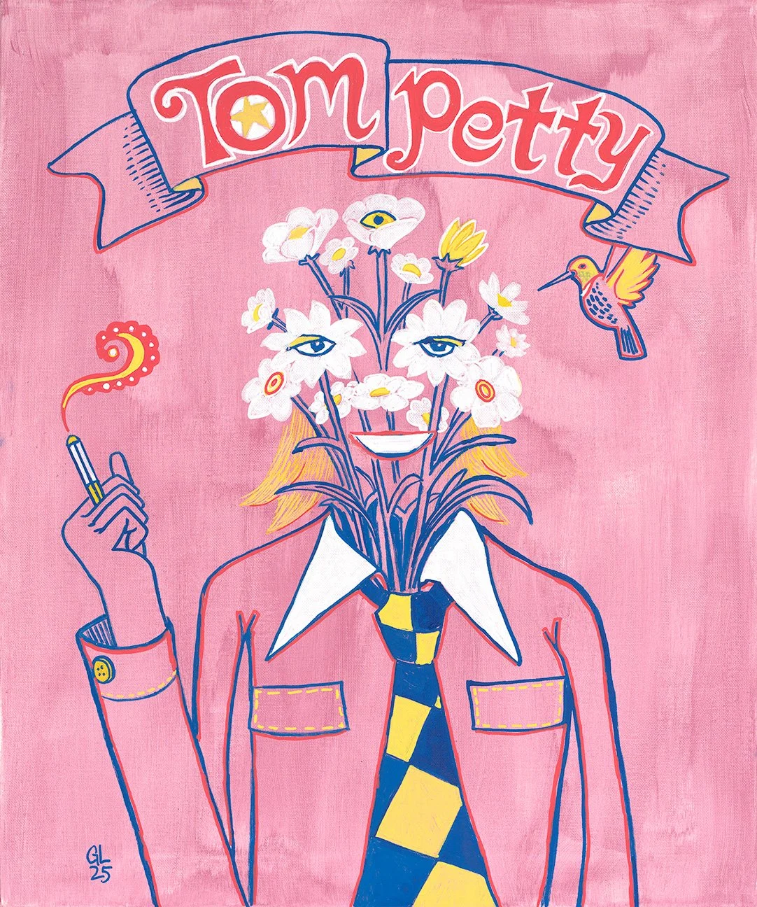 Tom Petty - Wild Flowers 18"x24" Acrylic paint pens and acrylic on Canvas. SOLD Prints Available.