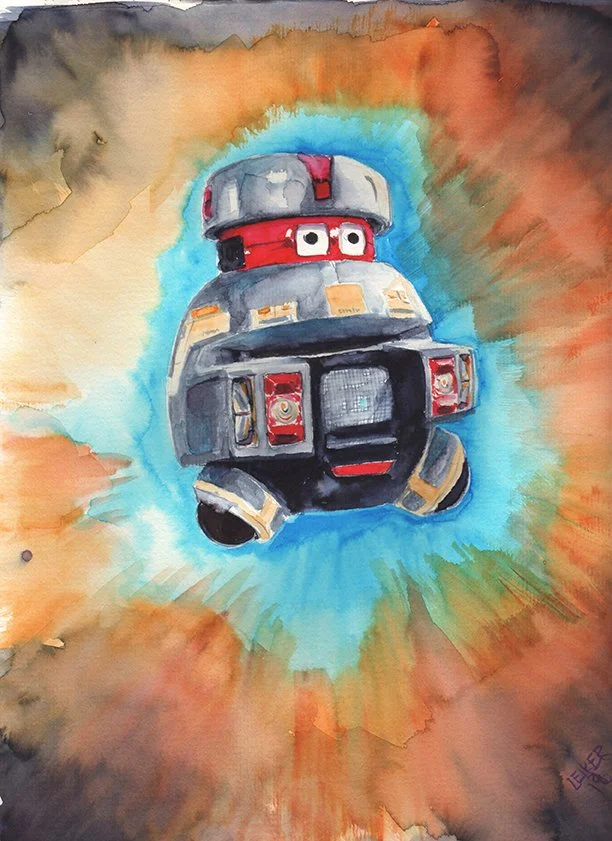 V.I.N.CENT from Disney's "The Black Hole" Watercolor on 8x11 paper