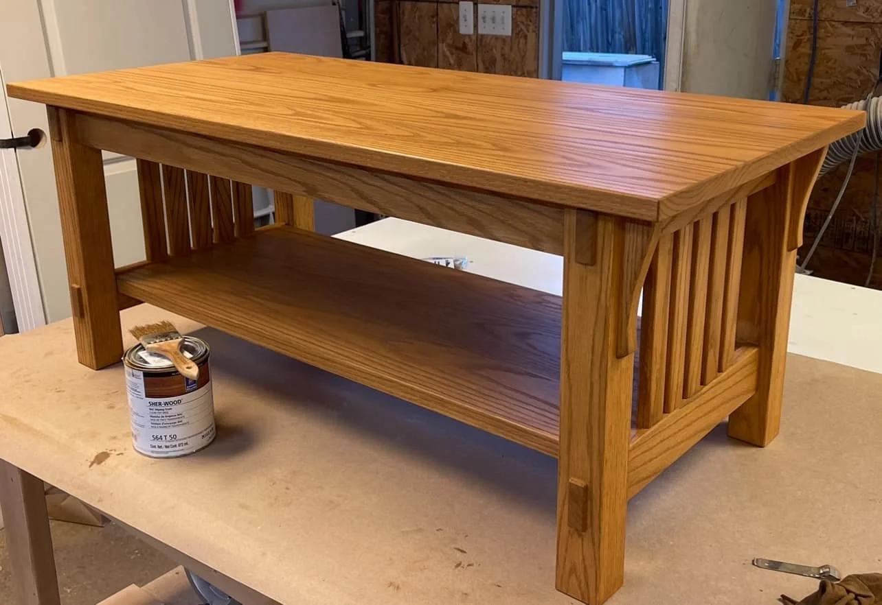 Mission style coffee table