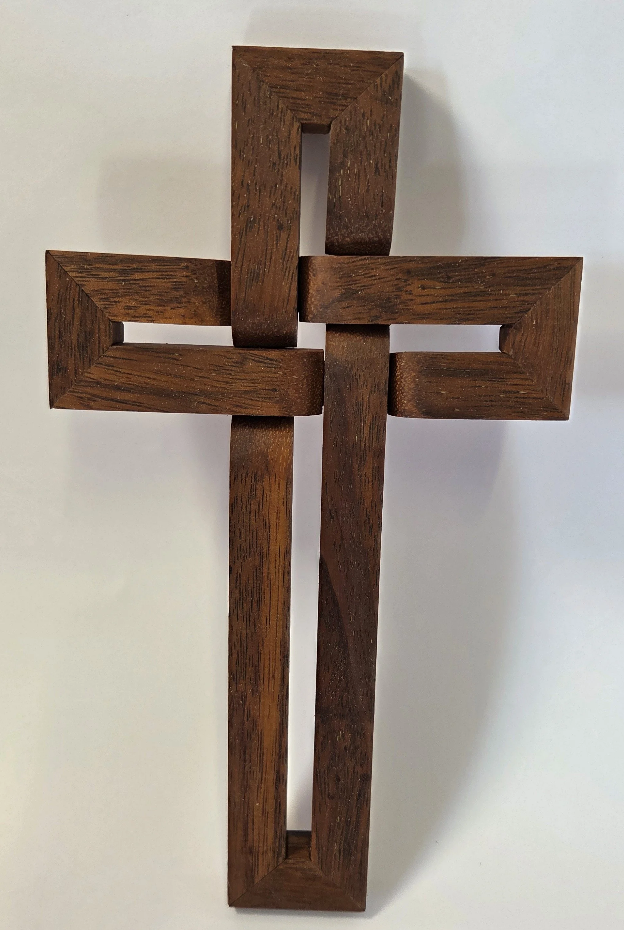 Recycled Hardwood Cross with Under-Over Design