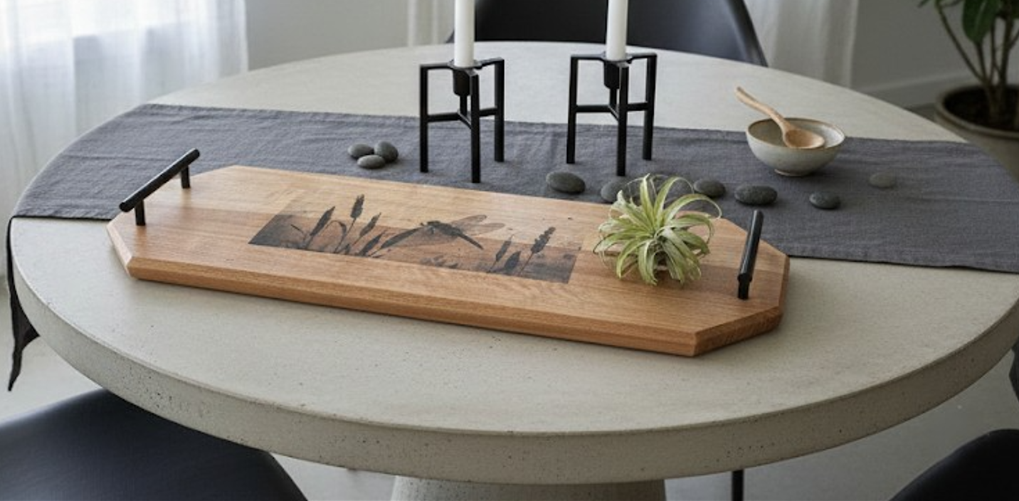 Custom Charcuterie board with Dragonfly theme 