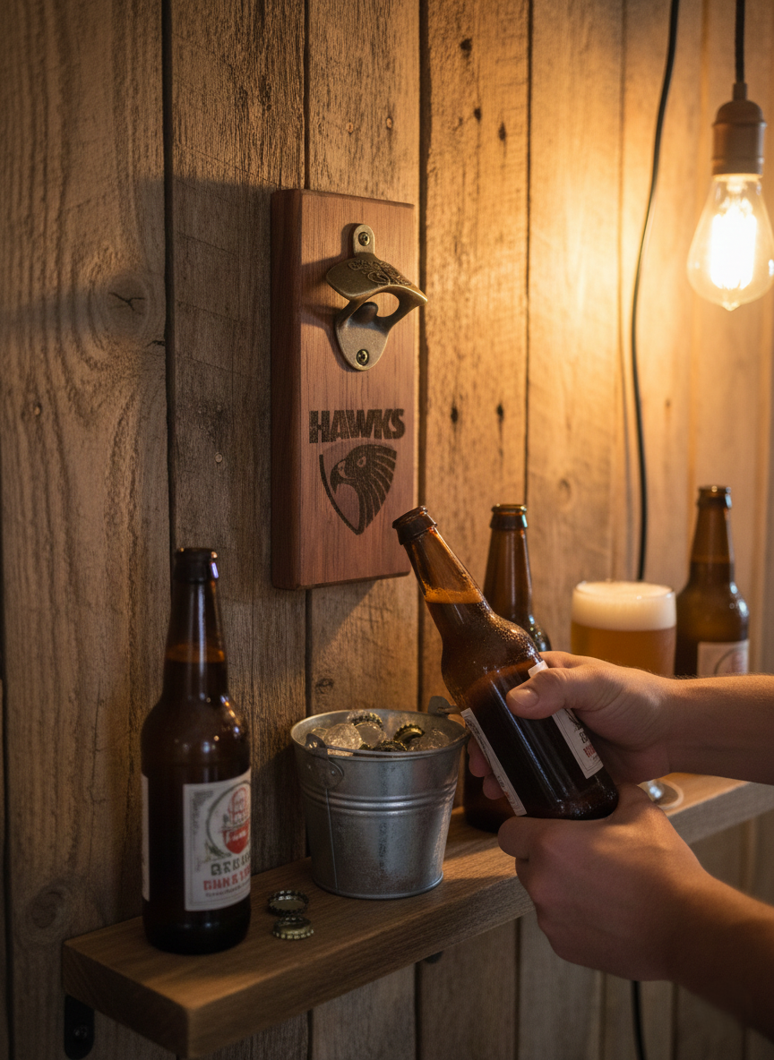 Every shed needs a custom mounted bottle opener