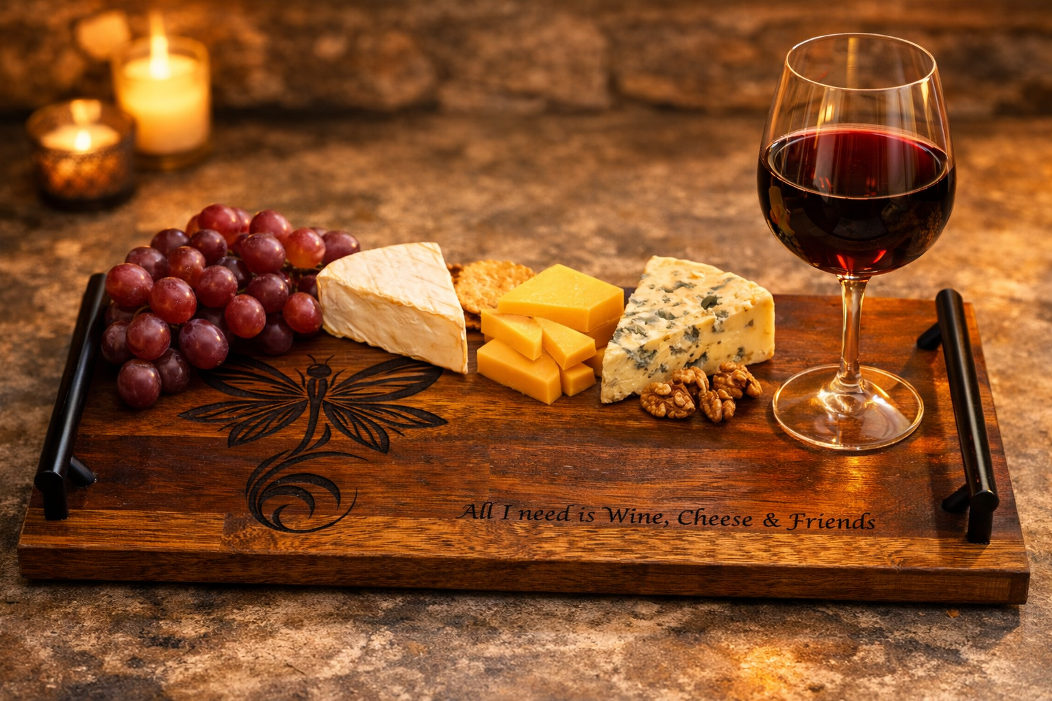 The fruits of nature can now be shared with friends with this dragonfly inspired charcuterie board