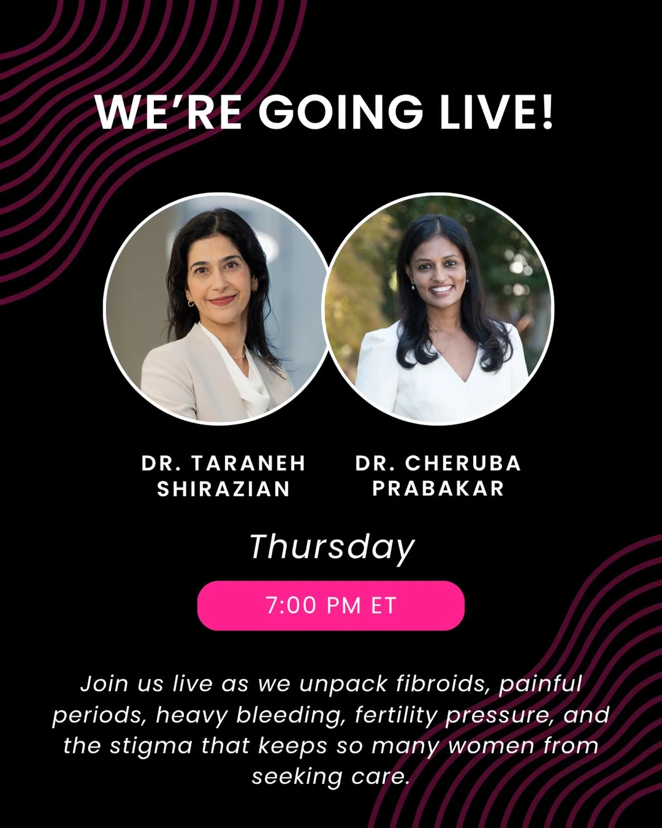 Mark your calendars! This Thursday evening, I&rsquo;m going live with Dr. Cheruba Prabakar and we&rsquo;re having a real conversation about cultural beliefs and stigma around women&rsquo;s health.

Drop your questions below! 

 #fibroids #advocacy #w