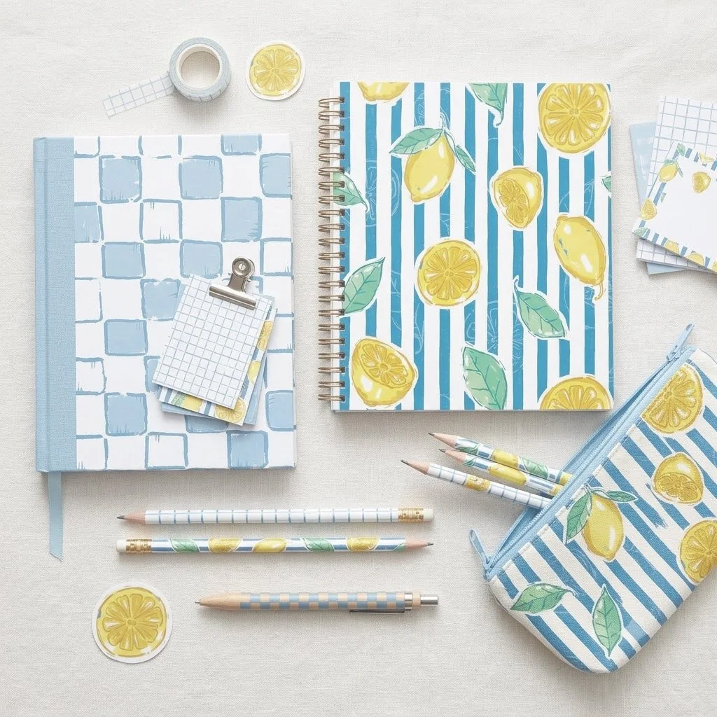 lemon print with check print