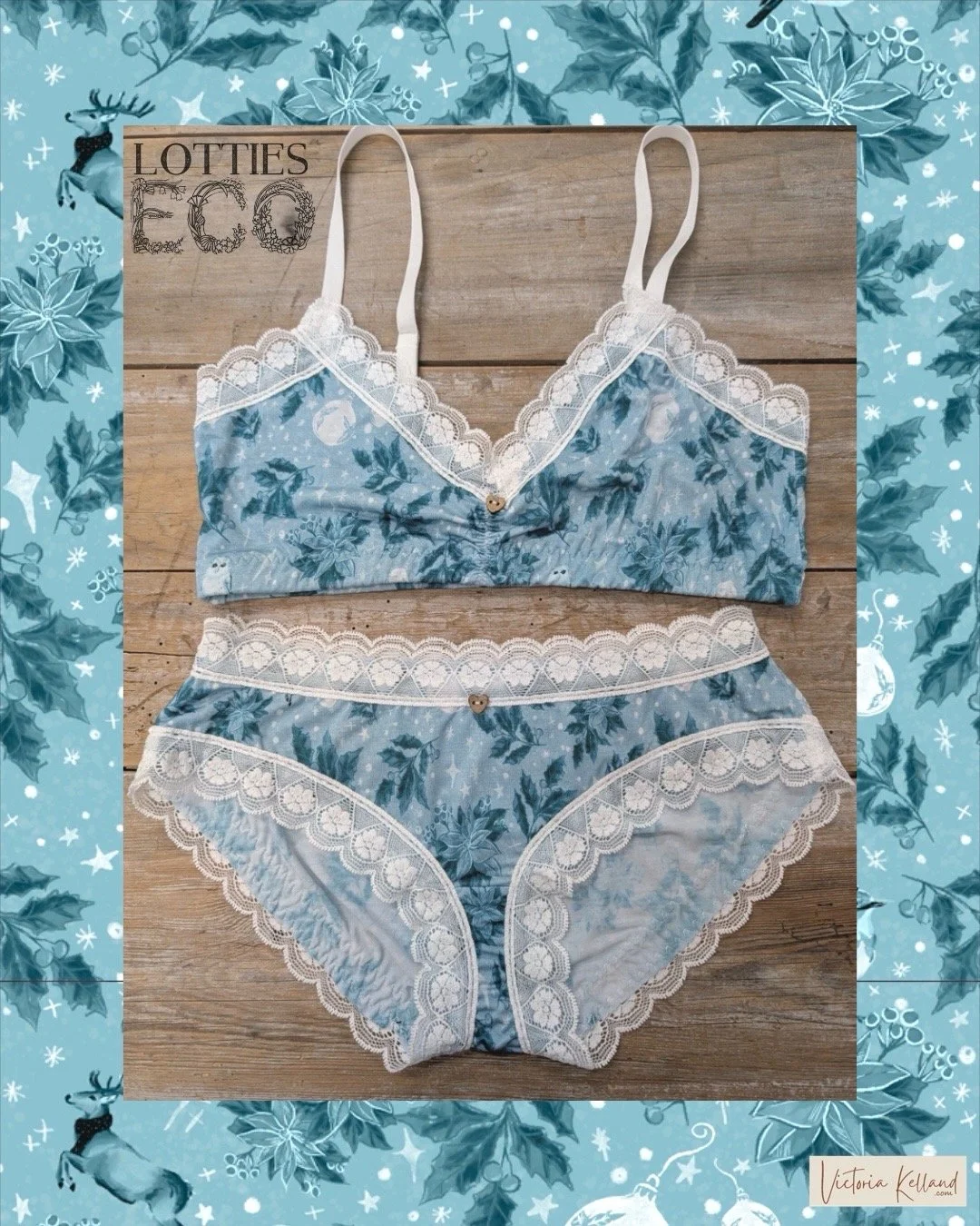 Festive Christmas Pattern commission for Lottie’s Eco Lingerie in the UK 