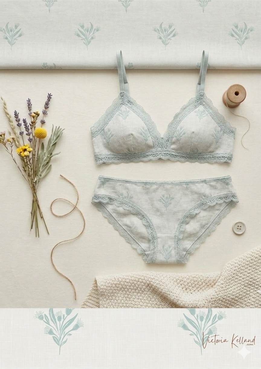 Microprint vintage floral, designed with intimate apparel in mind. Available to license on Patternbank 