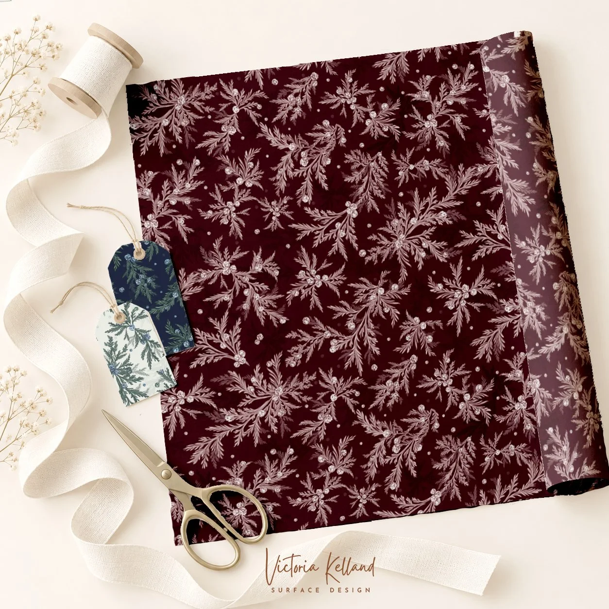 Christmas Winter Conifer (Burgundy)
