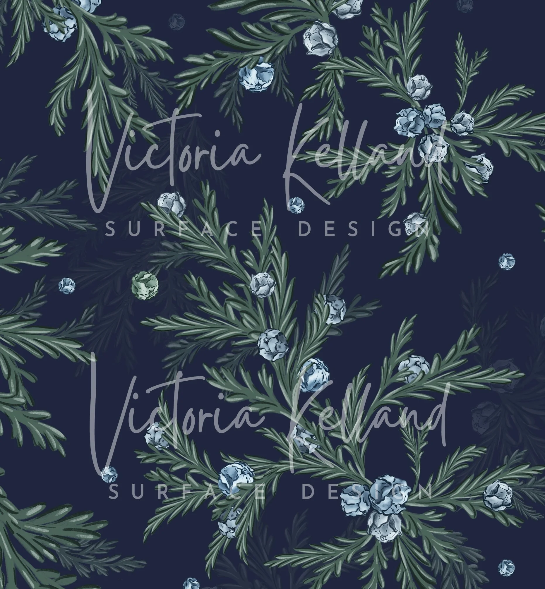 Christmas Winter Conifer (Navy)