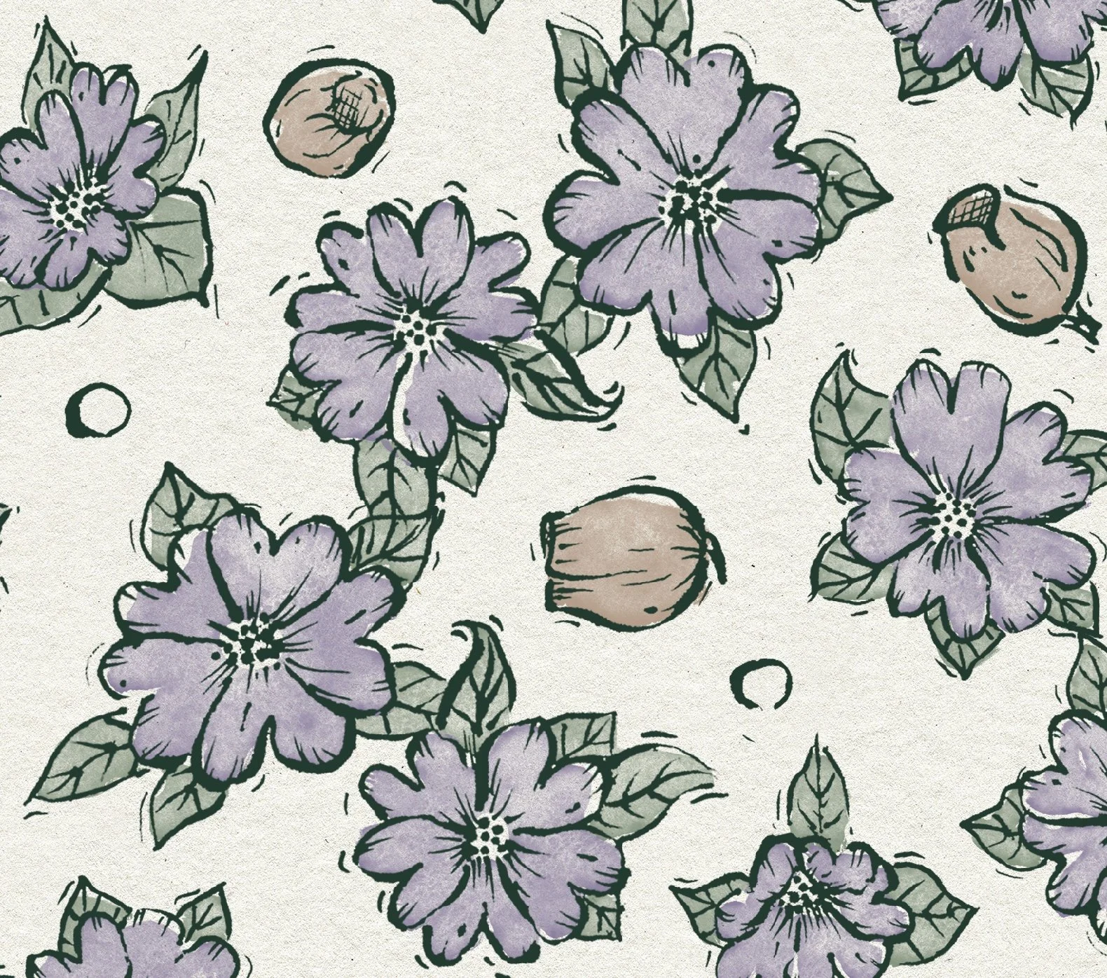 Australian Botanical Floral (Gumnuts & Hibertia)