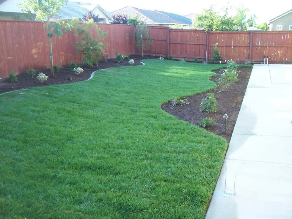 Backyard design  with curved edges in Boise, Idaho