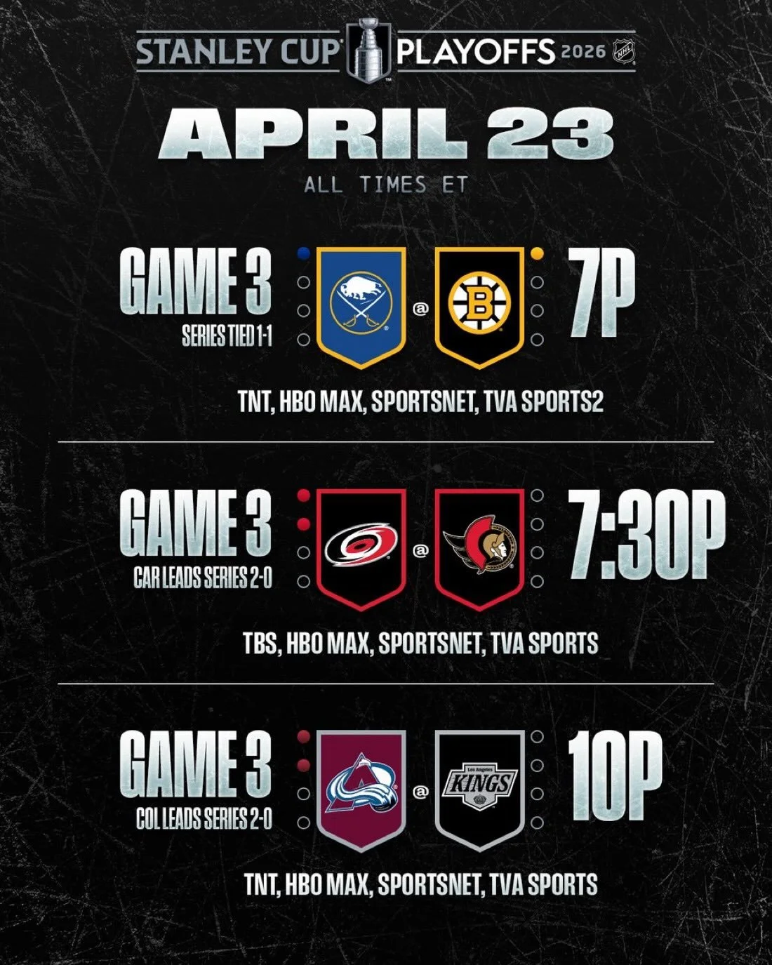 I know the weather outside isn&rsquo;t ideal, but the action is 🔥 inside the Sportspalace at 4Seasons!

The Senators and the Raptors both look for much-needed wins on home ice and home court tonight.

You know we&rsquo;ll have all the NHL and NBA pl