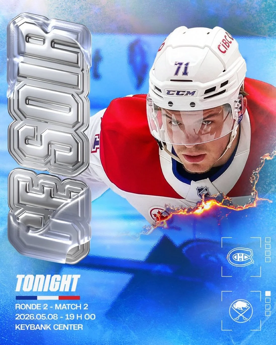 Here&rsquo;s a polished version:

It&rsquo;s a Fabulous 4Seasons Friday! 🔥

No need to ask what&rsquo;s on the Big Screens with Big Sound tonight.

Ce soir, the Habs look to tie up their 2nd round series against the Sabres. Puck drop 5pm. GO HABS GO