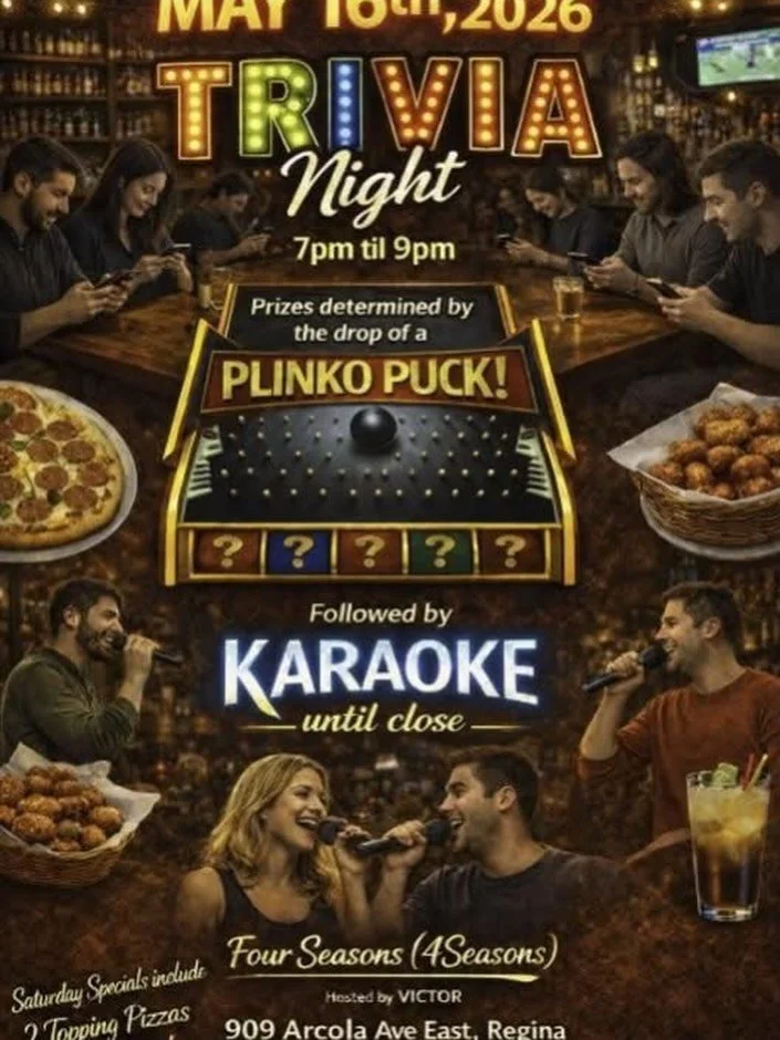 Looking for a fun way to spend your Saturday on this May long weekend? 🎉

Come on down to 4Seasons for Trivia &amp; Karaoke Night!

🧠 Trivia starts at 7pm with prizes for the top contestants
🎤 Karaoke takes over right after and keeps the party goi
