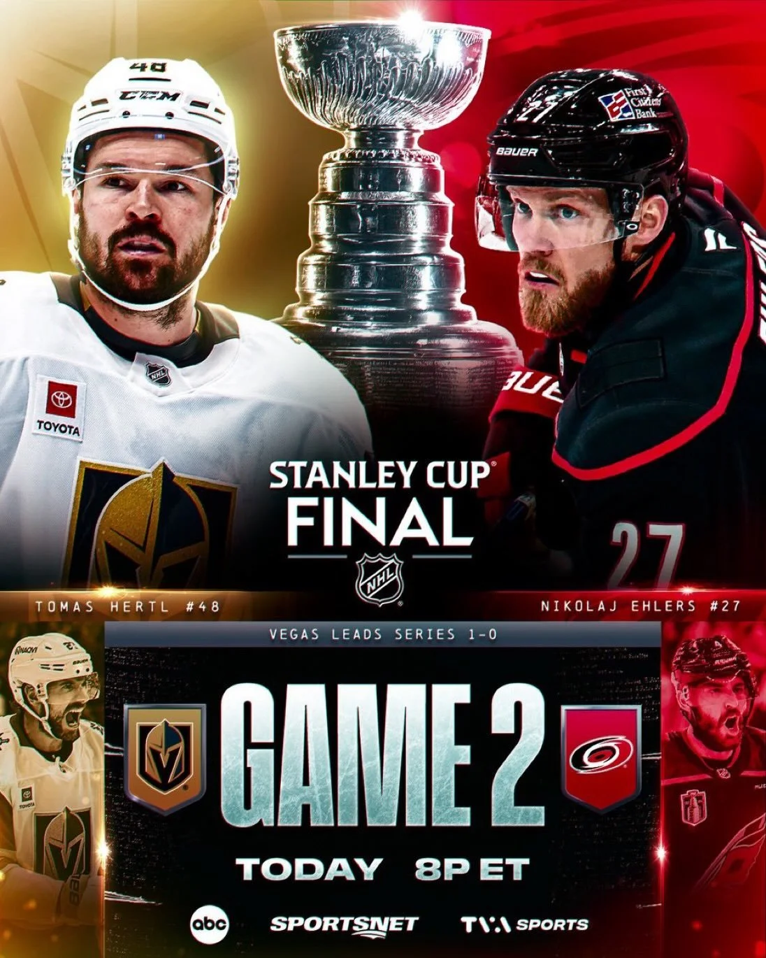 It&rsquo;s been said before, but what a great time to be a sports fan! 🏒🏈⚾

Game 1 of the Stanley Cup Final was an exciting one, and Game 2 promises the same drama. Puck drop is 6pm. Big Screens. Big Sound.

The CFL is back and that feels so good! 