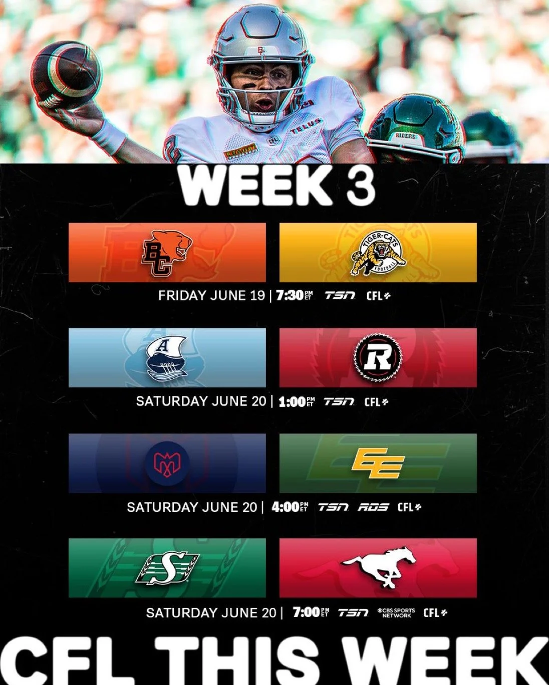 Riders vs Stamps Sat June 20