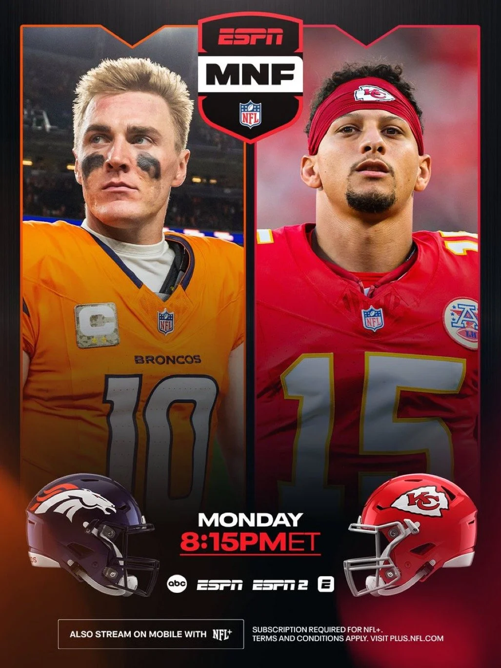 MNF Chiefs Broncos plus Jays