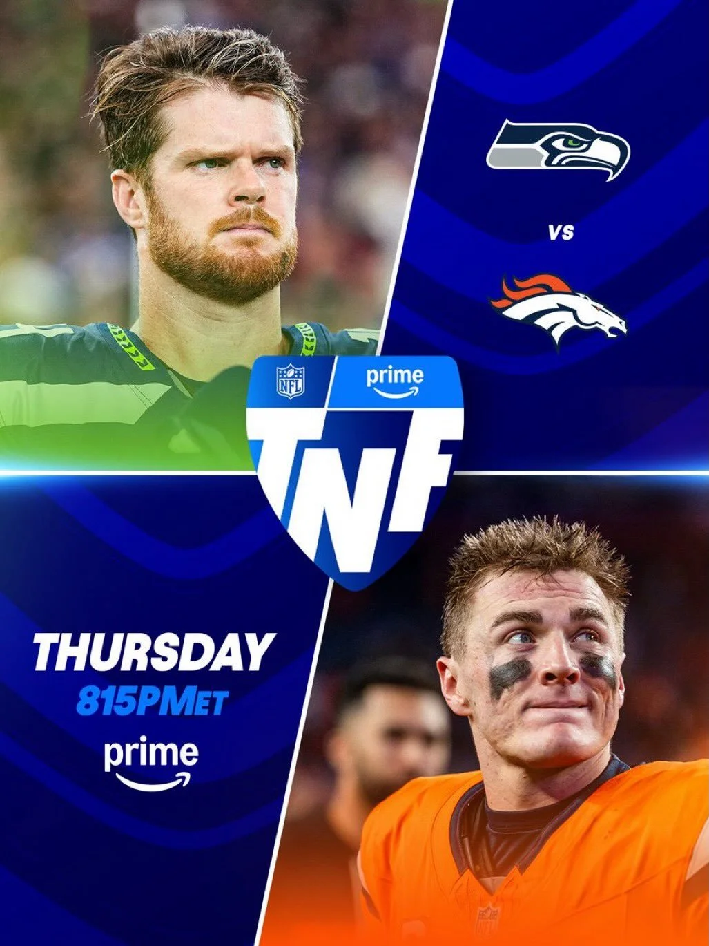 🏈🏒⚾ A TERRIFIC THURSDAY AT 4SEASONS! 🍻

What a great night of sports we have lined up on our HUGE video wall!

🏈 THURSDAY NIGHT FOOTBALL!
A dandy matchup as the Seattle Seahawks take on the Denver Broncos! Kickoff at 6:15pm. Big Screens. Big Soun