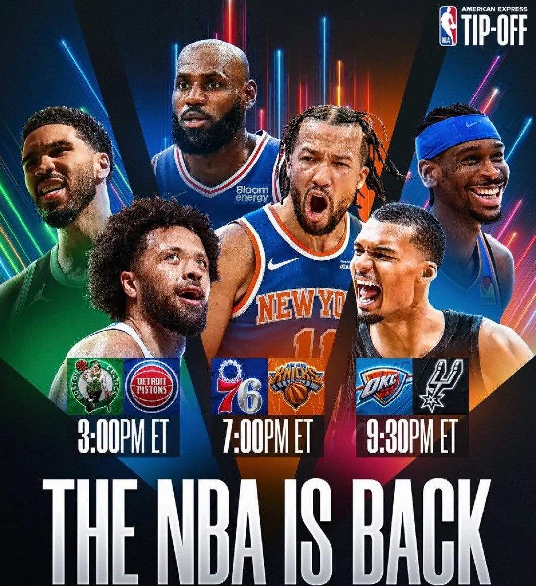 🏀🏒 THE NBA IS BACK! TERRIFIC TUESDAY AT 4SEASONS! 🍻

The NBA tips off a brand-new season and joins the NHL for an action-packed Tuesday at 4Seasons! Big Screens. Big Sound.

🏀 3 GREAT NBA MATCHUPS TO OPEN THE SEASON!

✅ Celtics vs Pistons &ndash;
