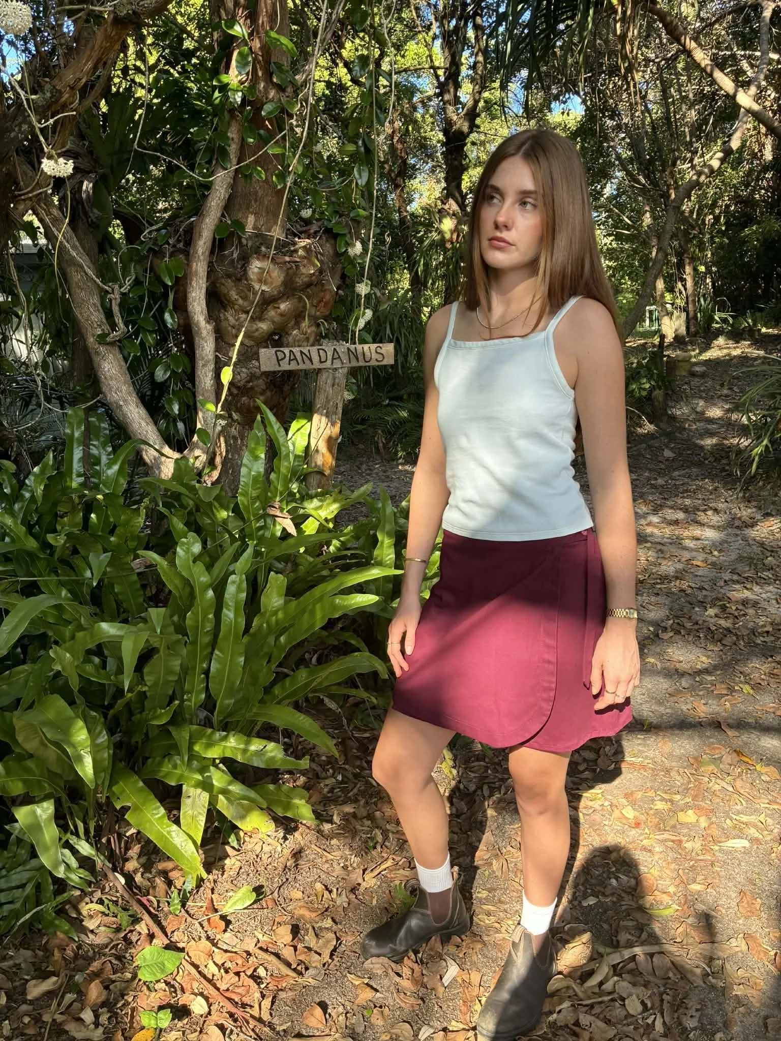 Mini Wrap Skirt -Wine