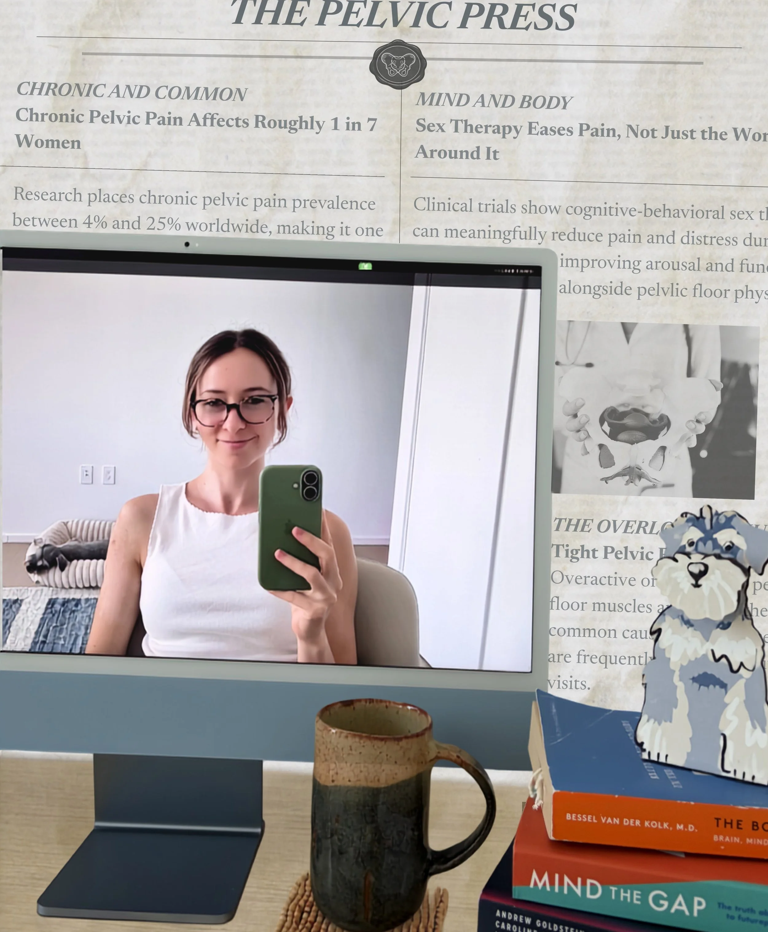 Welcome to The Pelvic Press 🗞️ 

I&rsquo;m Romi, a licensed psychotherapist and AASECT-certified s*x therapist based in NY. To my left is Theo, my little HIPAA violator and the unofficial mascot of both this page and my practice 🐨 

I created The P