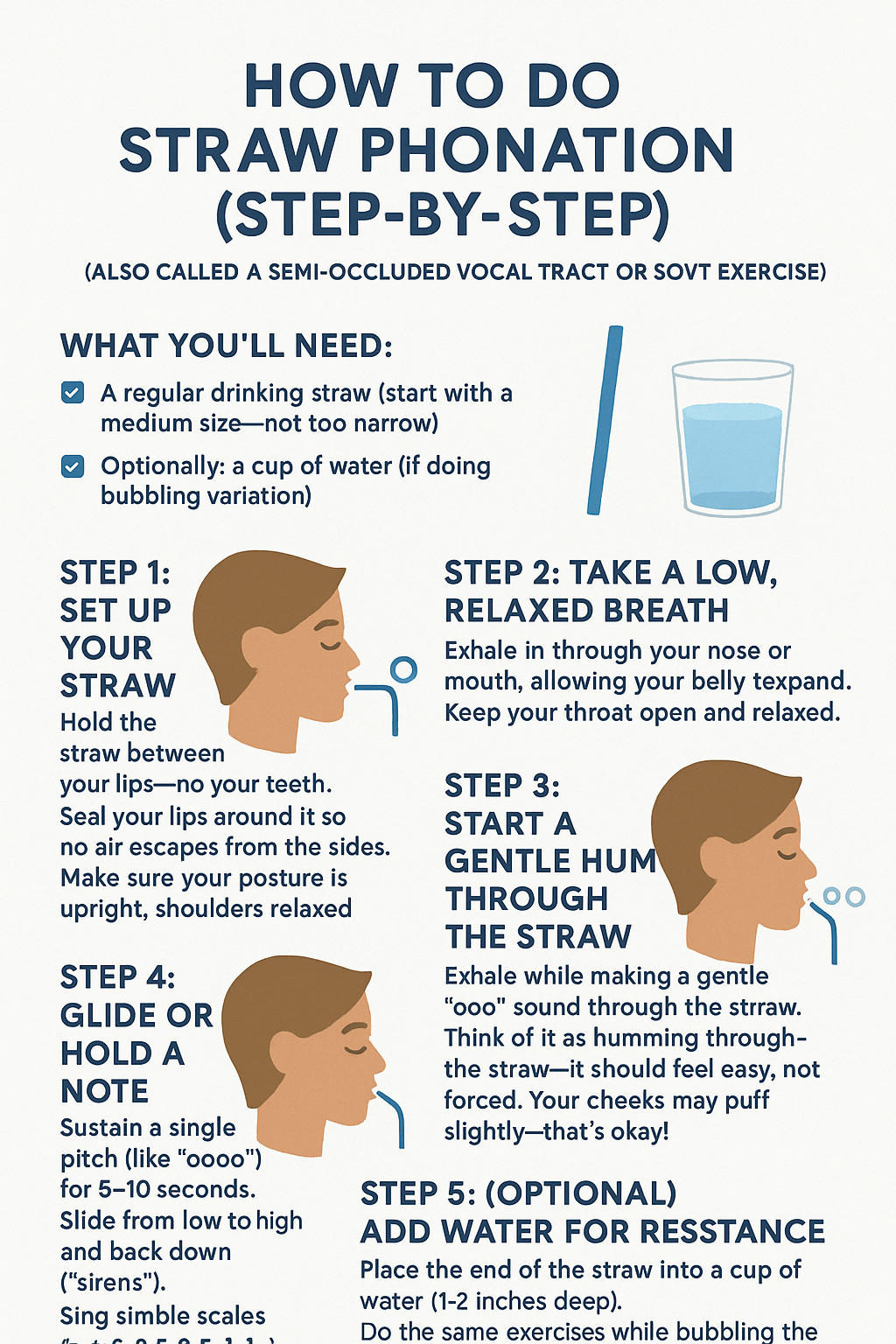 singing through a straw to help relax throat muscles