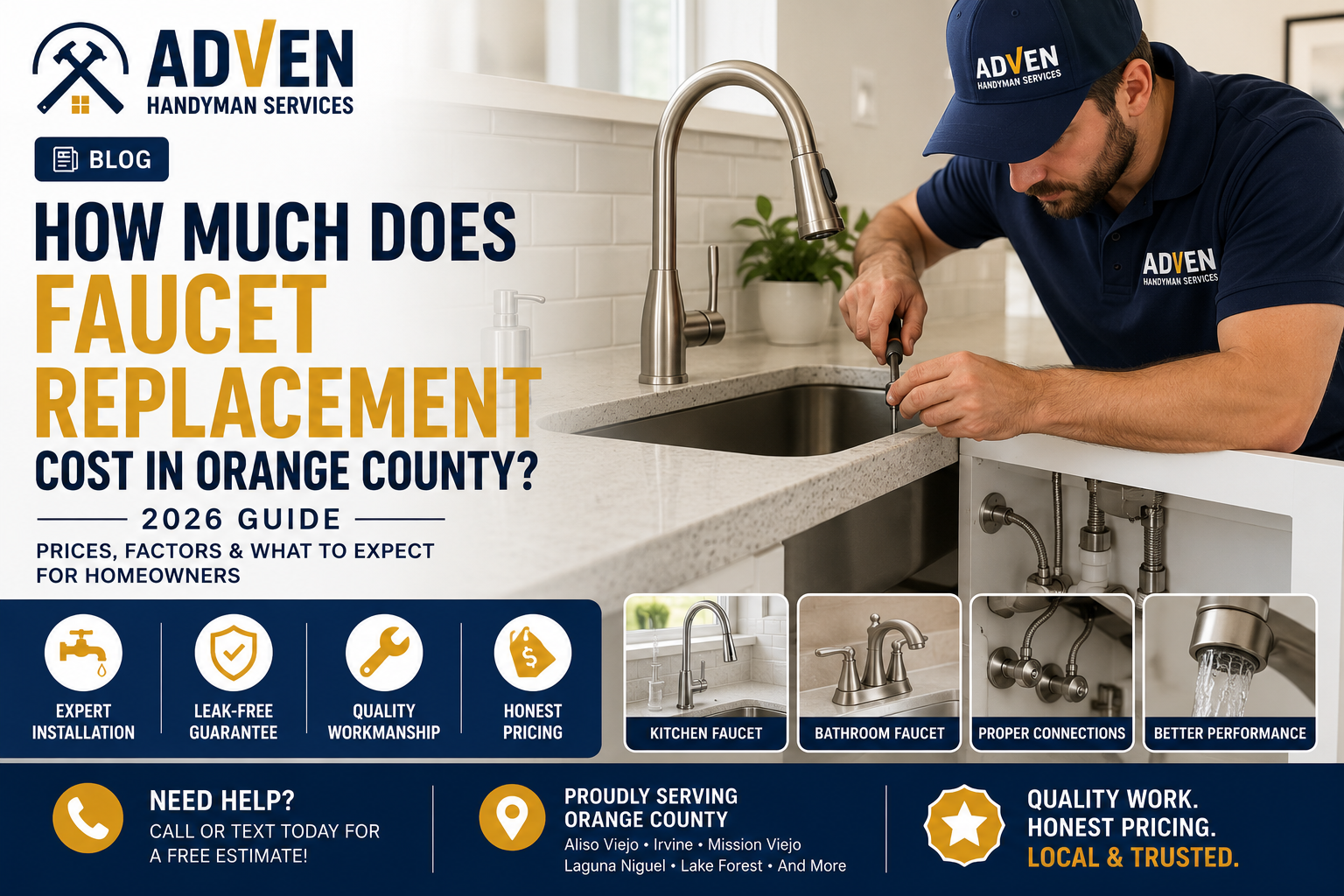 How Much Does Faucet Replacement Cost in Orange County?