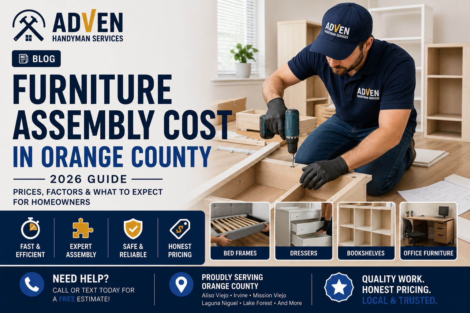 Furniture Assembly Cost in Orange County