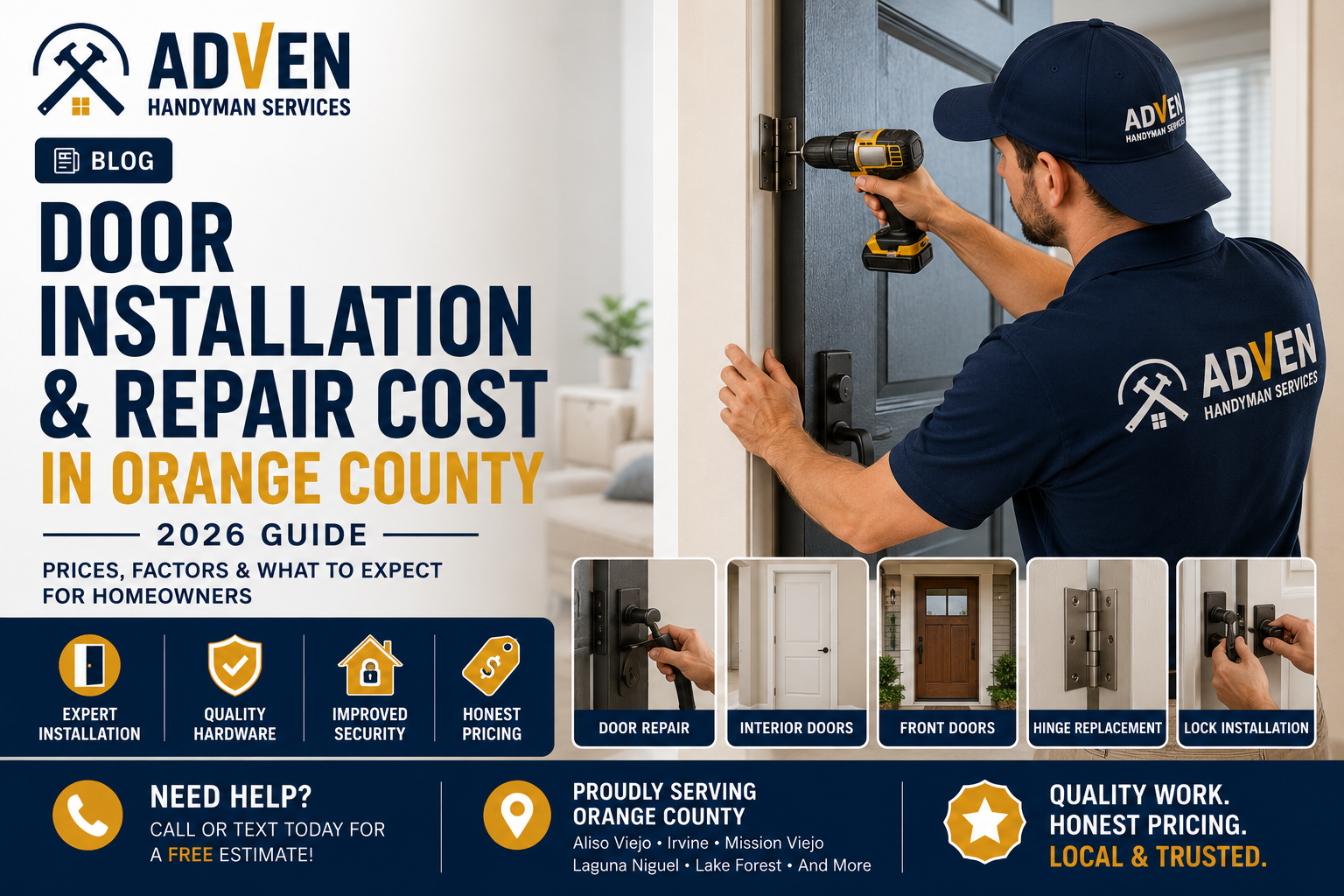 Door Installation &amp; Repair Cost in Orange County (2026 Guide)