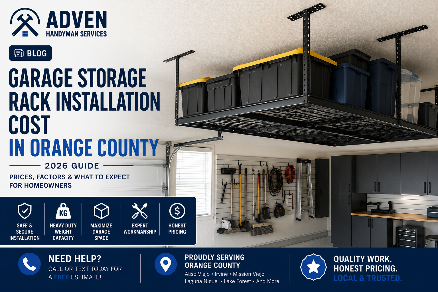 Garage Storage Rack Installation Cost in Orange County