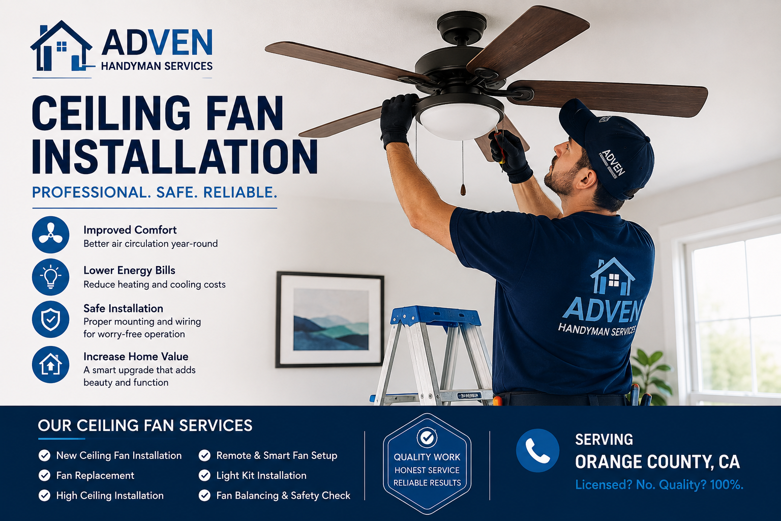 Ceiling Fan Installation: Why Professional Installation Matters
