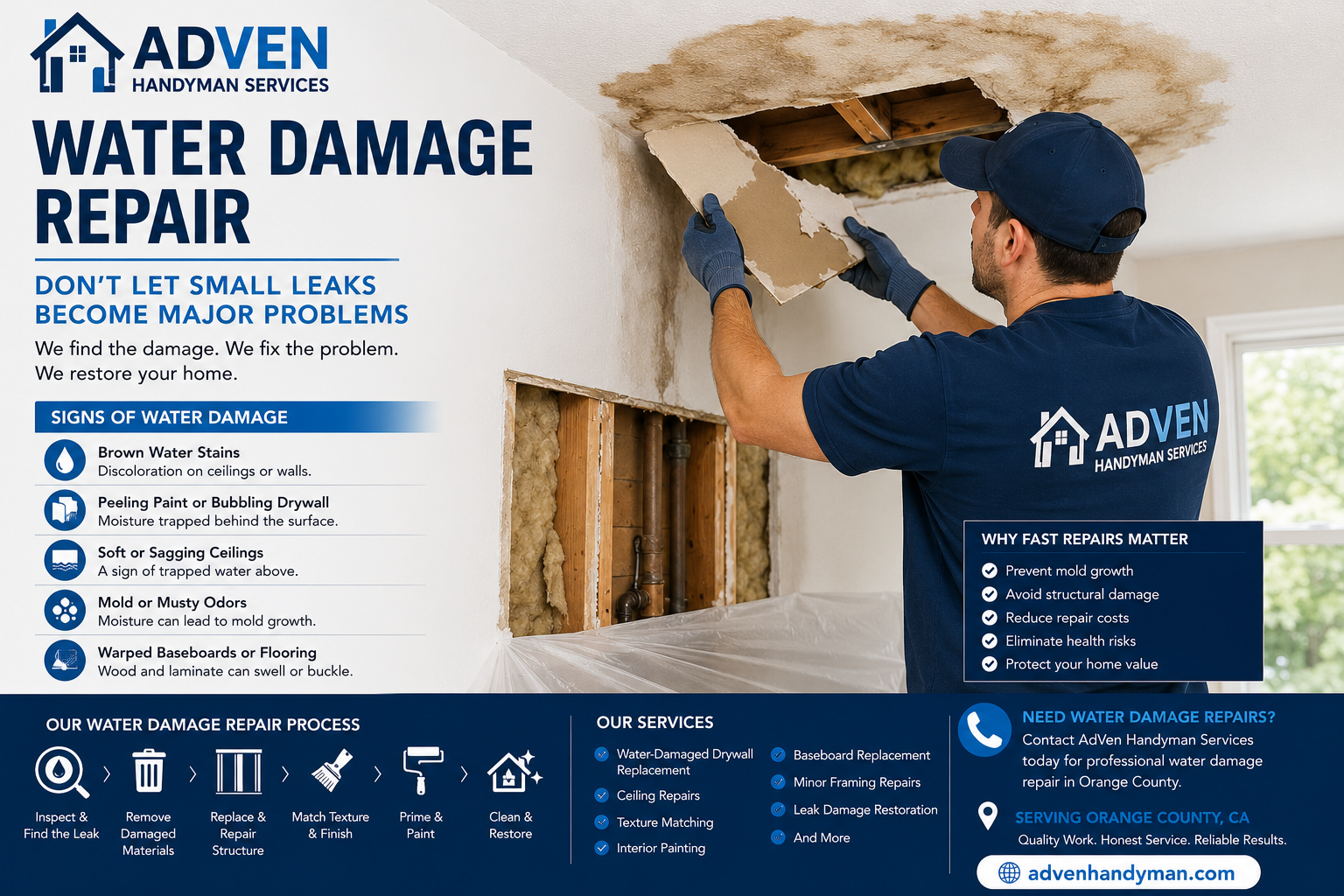 Water Damage Repair: Don't Let Small Leaks Become Major Problems