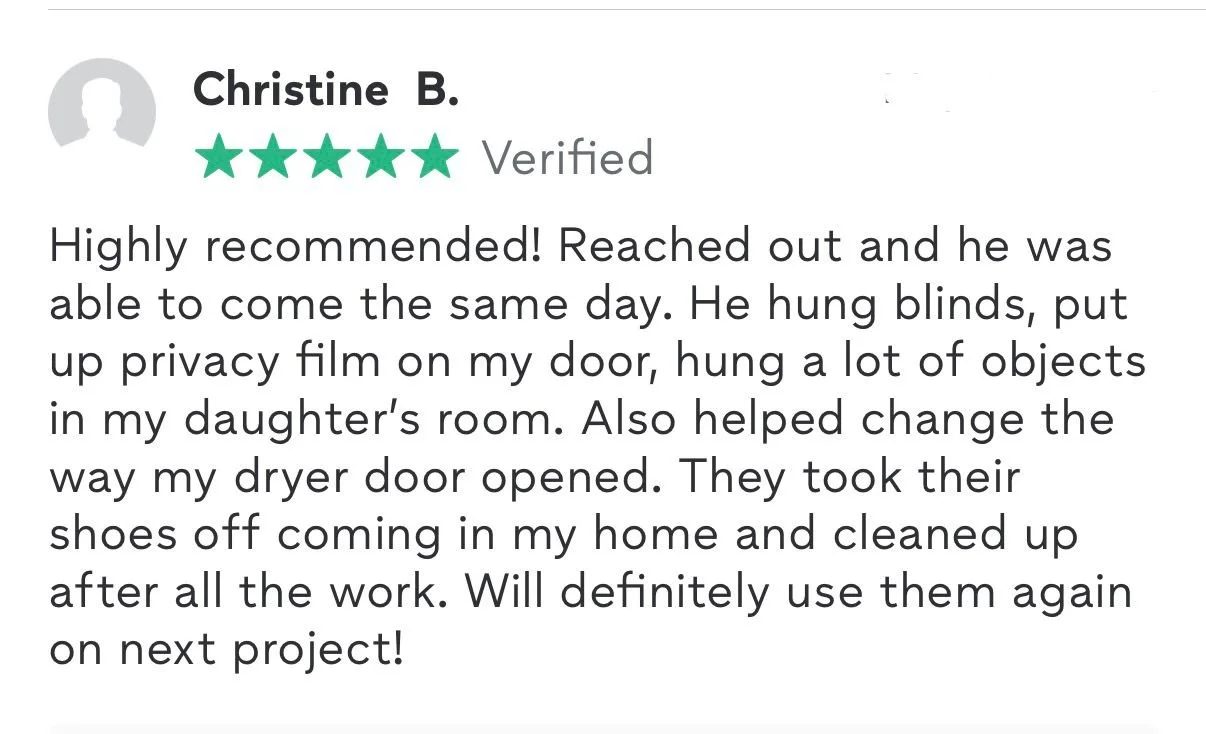 Customer review — quality work and fair pricing — Orange County, CA