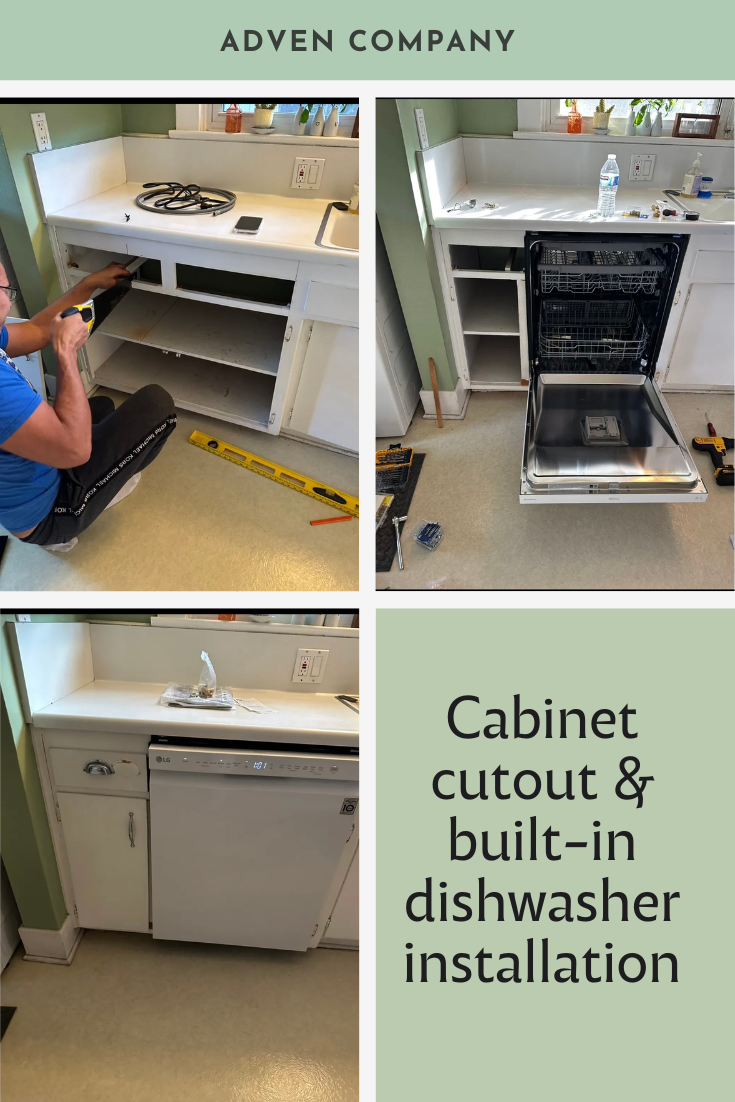 Dishwasher installation in kitchen cabinet — Orange County, CA
